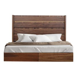 Cama Zell King Size Acabado Parota + 2 buros