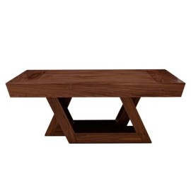 Mesa De Centro Logger De Madera Okume Acabado Nogal