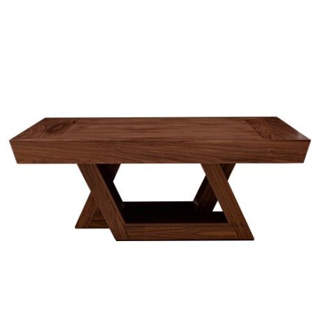 Mesa De Centro Logger De Madera Okume Acabado Nogal