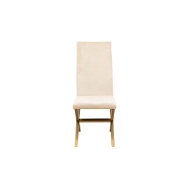 Silla Empire De Metal De Tela Color Beige