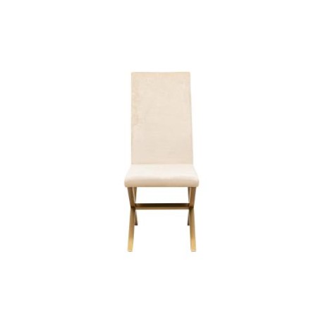 Silla Empire De Metal De Tela Color Beige