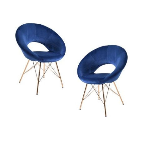 2 Sillones Belladonna Individuales De Tela Color Azul