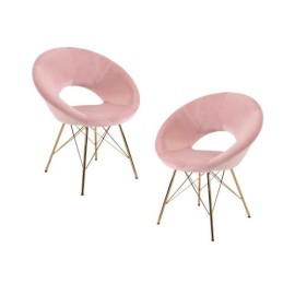 2 Sillones Belladonna Individuales De Tela Color Rosa