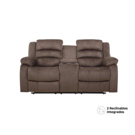 Love Seat Reclinable Lubeck De Tela Color Chocolate