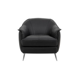 Sillón Individual Wave De Piel Italiana Color Negro Marca Boal