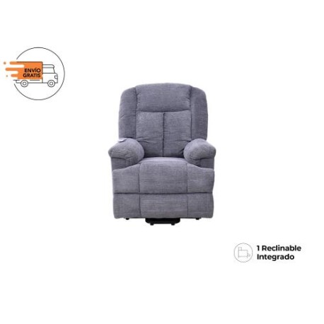 Sillón Reclinable Ixia Eléctrico De Tela Con Elevador, Masajeador Y Calefacción Color Gris