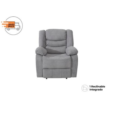 Sillón Reclinable Milán Eléctrico De Tela Color Gris