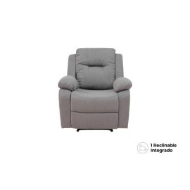 Sillón Reclinable Cloe Eléctrico De Tela Color Gris