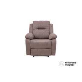 Sillón Reclinable Cloe Eléctrico De Tela Color Taupe