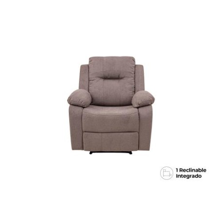 Sillón Reclinable Cloe Eléctrico De Tela Color Taupe