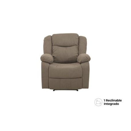 Sillón Reclinable Fargo Con Reposacabezas Eléctrico (Headrest) De Tela Color Taupe