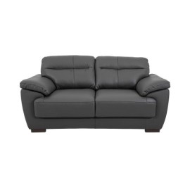 Love Seat Baldi De Piel Color Gris