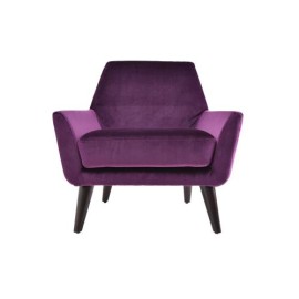 Sillón Individual Jaski De Tela Color Morado Marca Liz Muebles