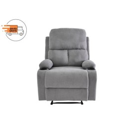 Sillón Reclinable Brady Manual de Tela Color Gris