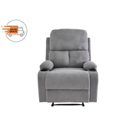 Sillón Reclinable Brady Manual de Tela Color Gris