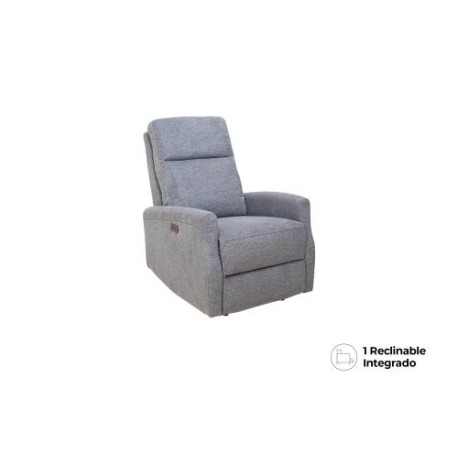 Sillón Reclinable Eléctrico Bonny de Tela Color Gris