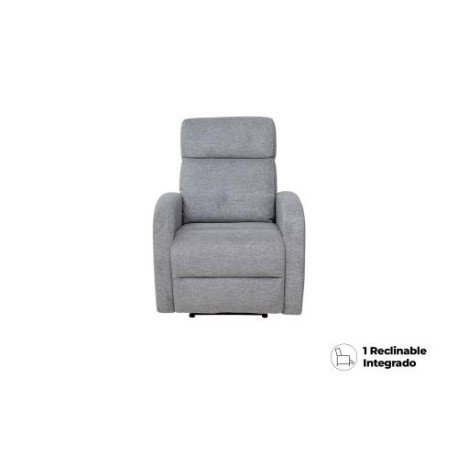 Sillón Reclinable Eléctrico Wesley de Tela Color Gris