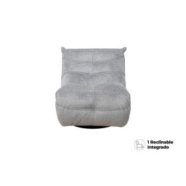 Sillón Reclinable Manual Manny Gamer Giratorio y Mecedora de Tela Gris