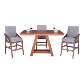 Comedor Alto Livenzza De Madera Para 4 Personas