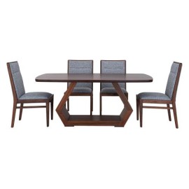 Comedor Sorrento De Madera Tzalam Para 6 Personas Rectangular Gris