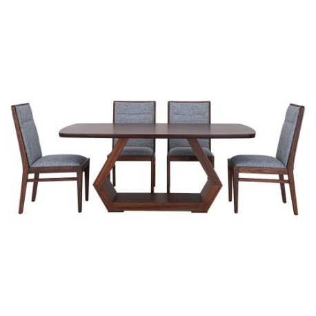 Comedor Sorrento De Madera Tzalam Para 6 Personas Rectangular Gris