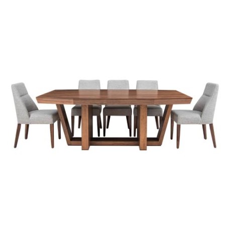 Comedor Harlow De Madera Acabado Nogal Para 8 Personas